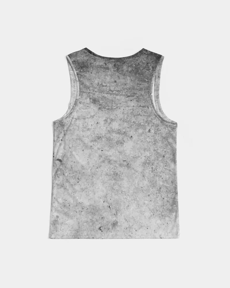 Mens Graphic Tank Top, Black & Gray Grunge Print