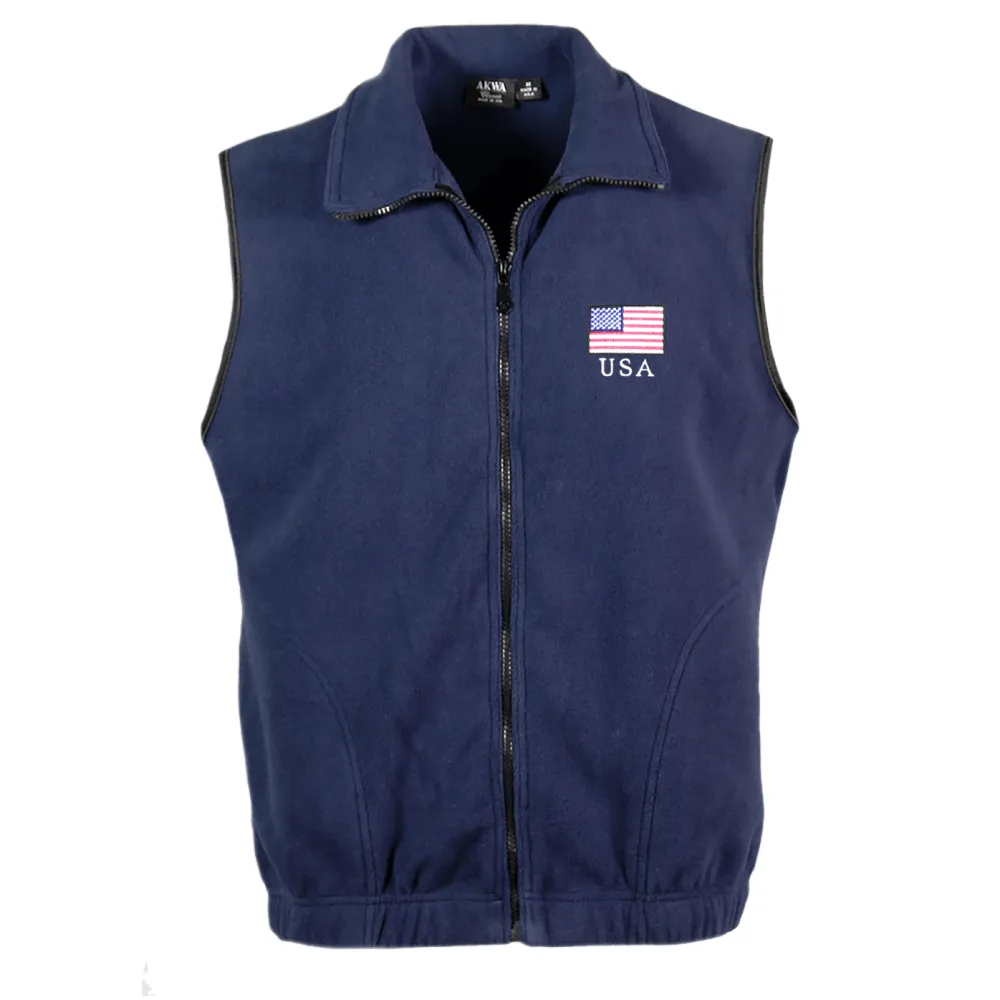 Men's Made in USA Full Zip Fleece Vest