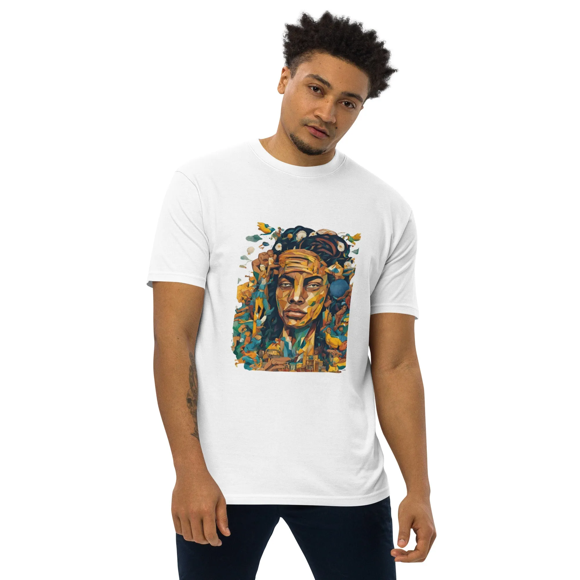 Men’s premium heavyweight tee / Native American fashion AI T-Shirt