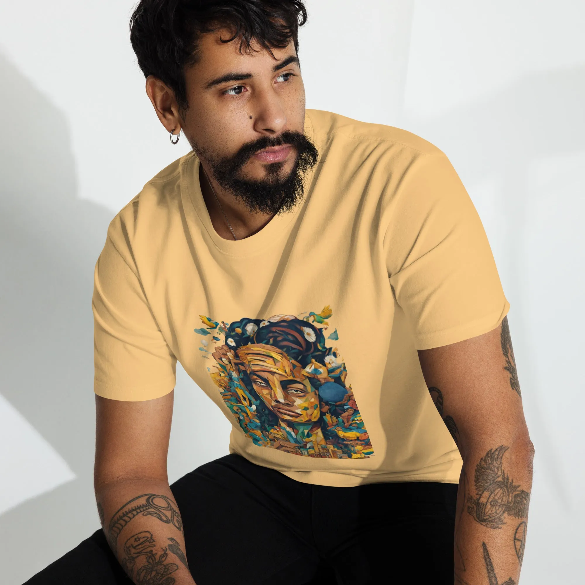 Men’s premium heavyweight tee / Native American fashion AI T-Shirt