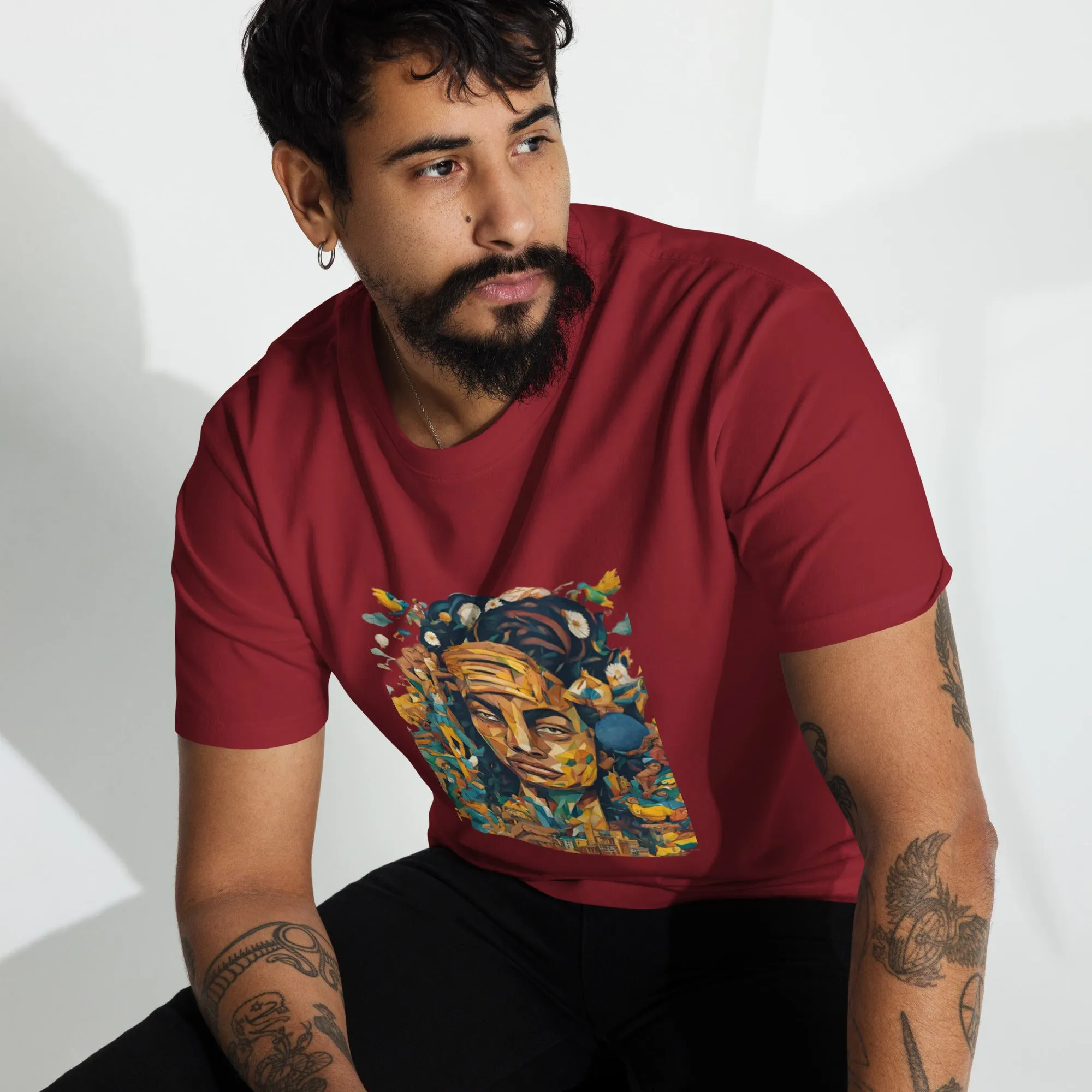 Men’s premium heavyweight tee / Native American fashion AI T-Shirt