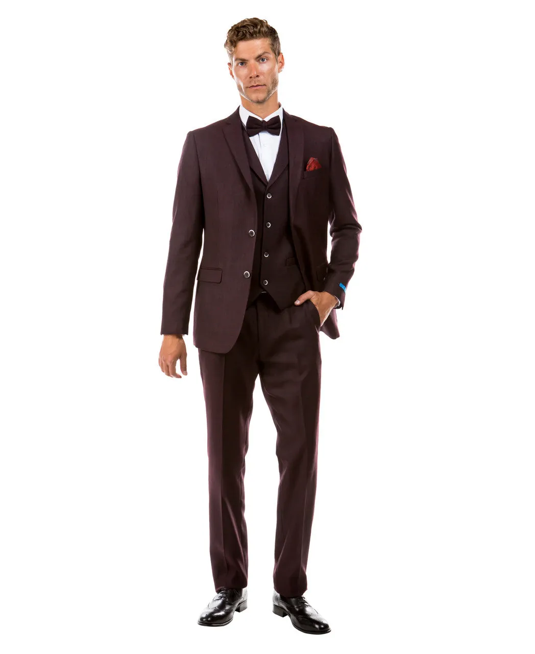 Men's Suits 3pc with Vest Notch Lapel - Hybrid Fit 2 Button | M325H