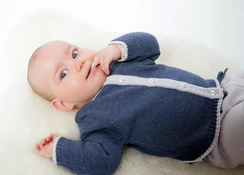 Merino Baby Cardigan - Denim