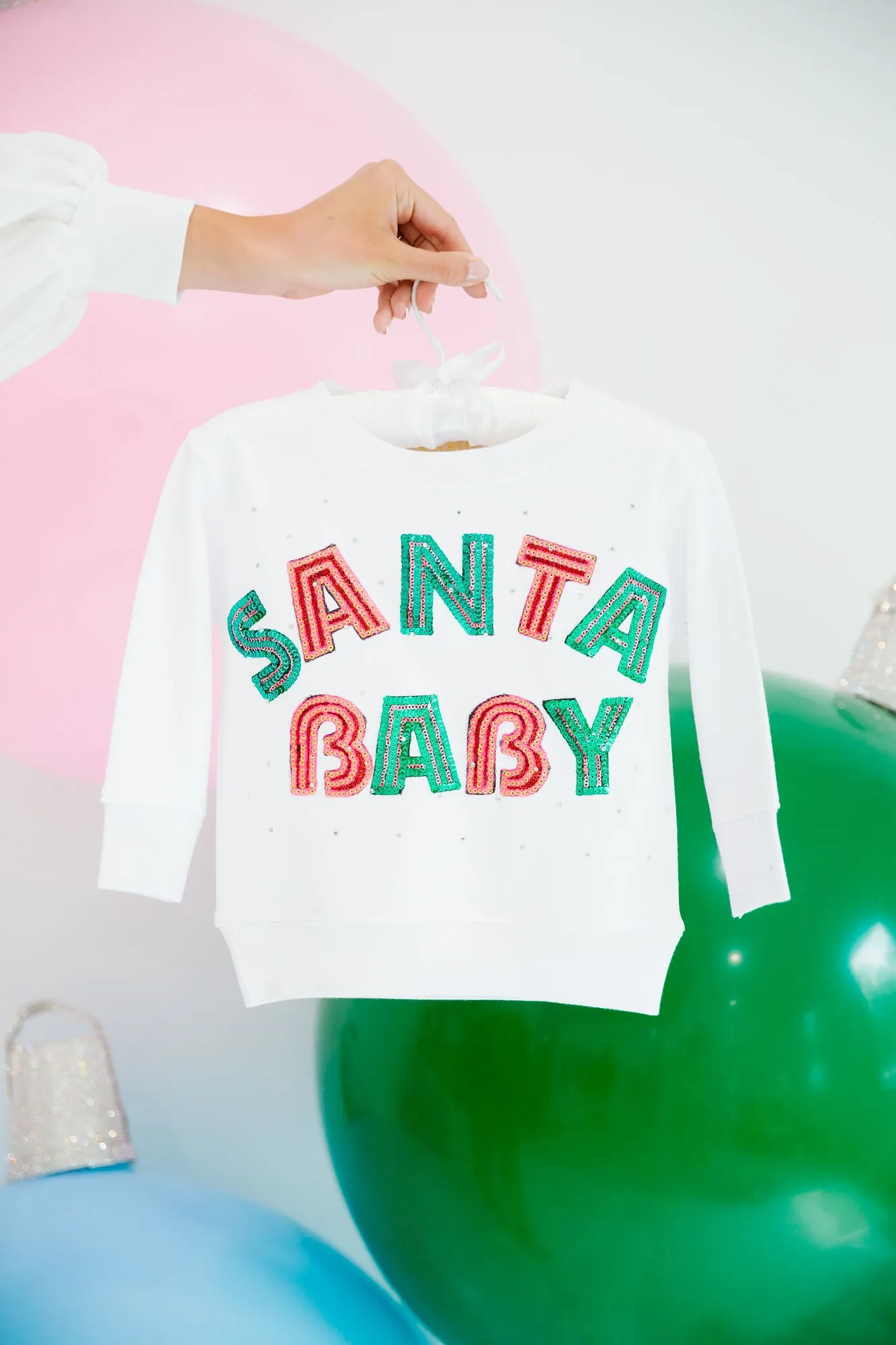 MINI KIDS SANTA BABY WHITE PULLOVER