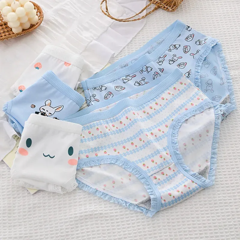 New 5Pcs/set Cotton Panties Strawberry Bear Cartoon Girls Briefs Sexy Women Underwear Lingeries Female Underpants