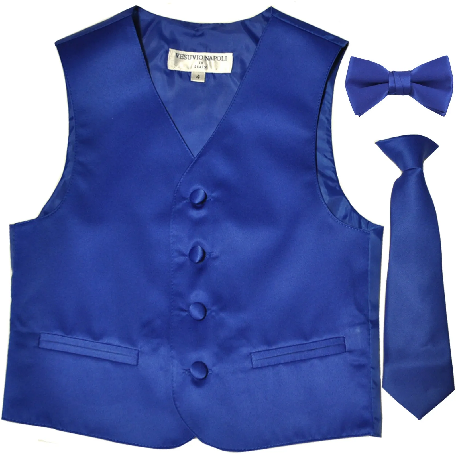 New Boy's Kid's formal Tuxedo Vest Waistcoat Necktie Bowtie US size 2-14 wedding