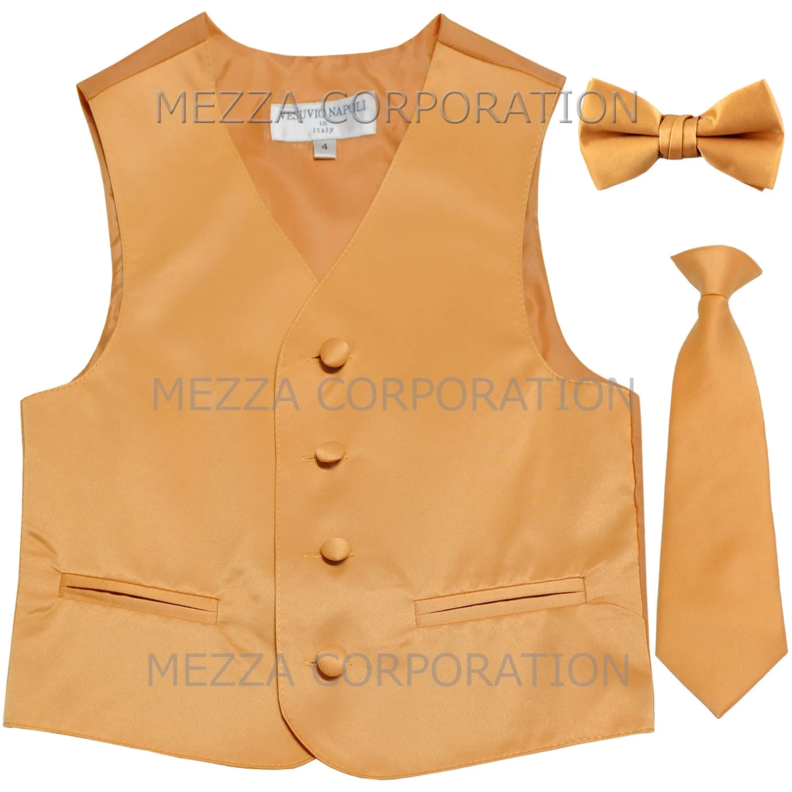 New Boy's Kid's formal Tuxedo Vest Waistcoat Necktie Bowtie US size 2-14 wedding