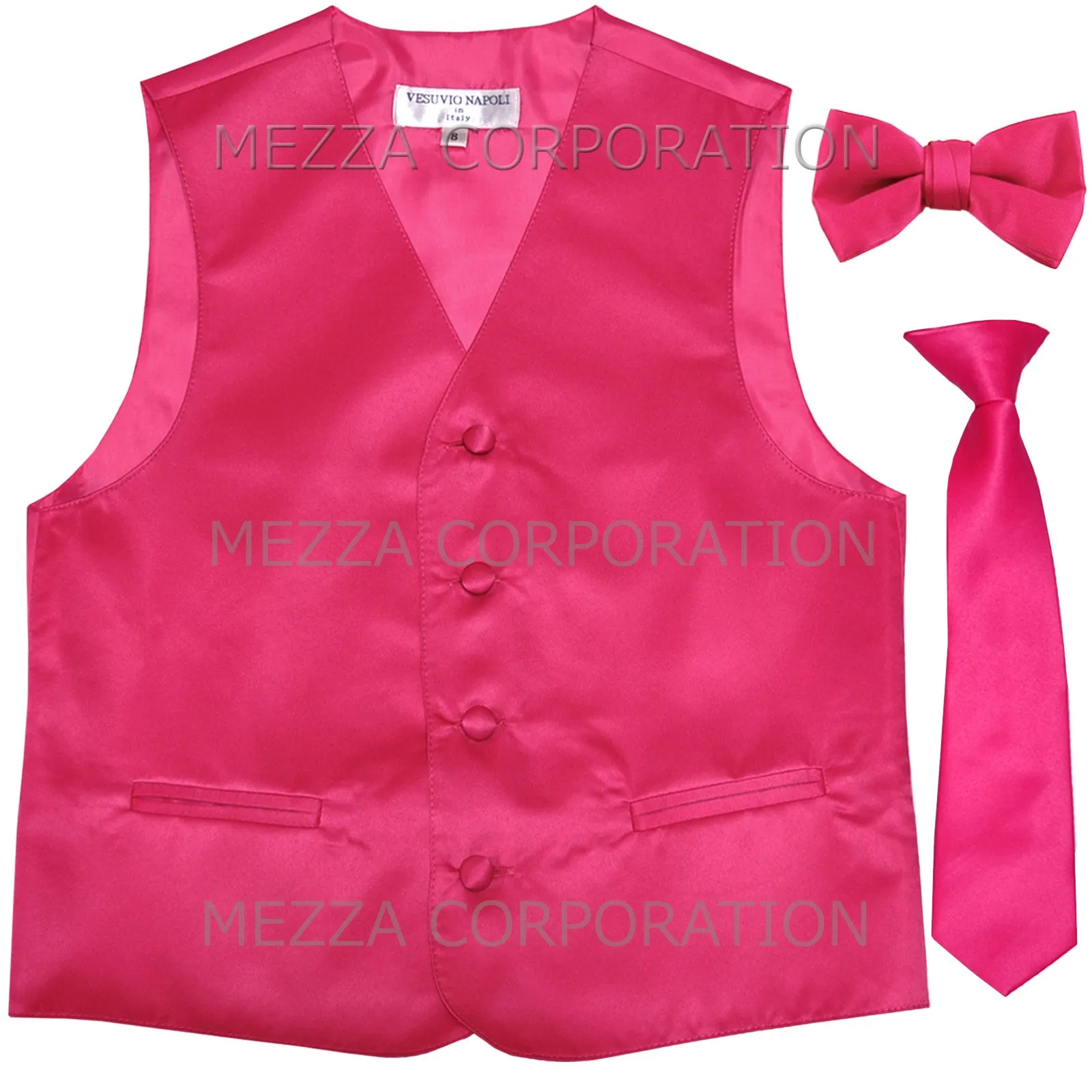 New Boy's Kid's formal Tuxedo Vest Waistcoat Necktie Bowtie US size 2-14 wedding