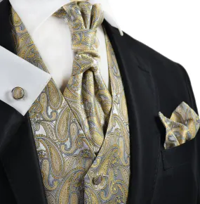 New Wheat Paisley Tuxedo Vest Set