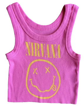 Nirvana Pink Crop Tank Top