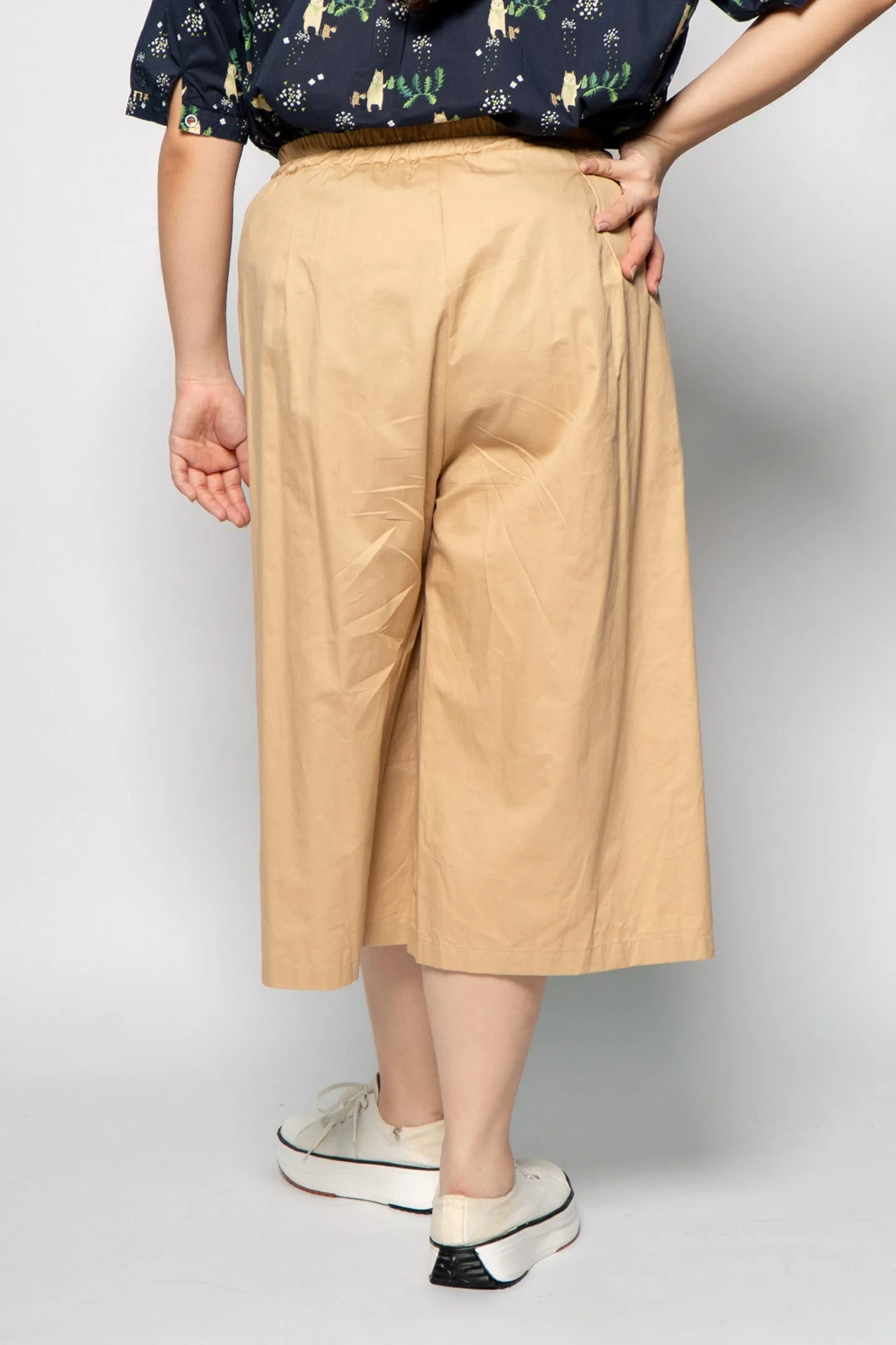 Oscar Button Culottes in Khaki