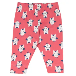 Owl leggings pink