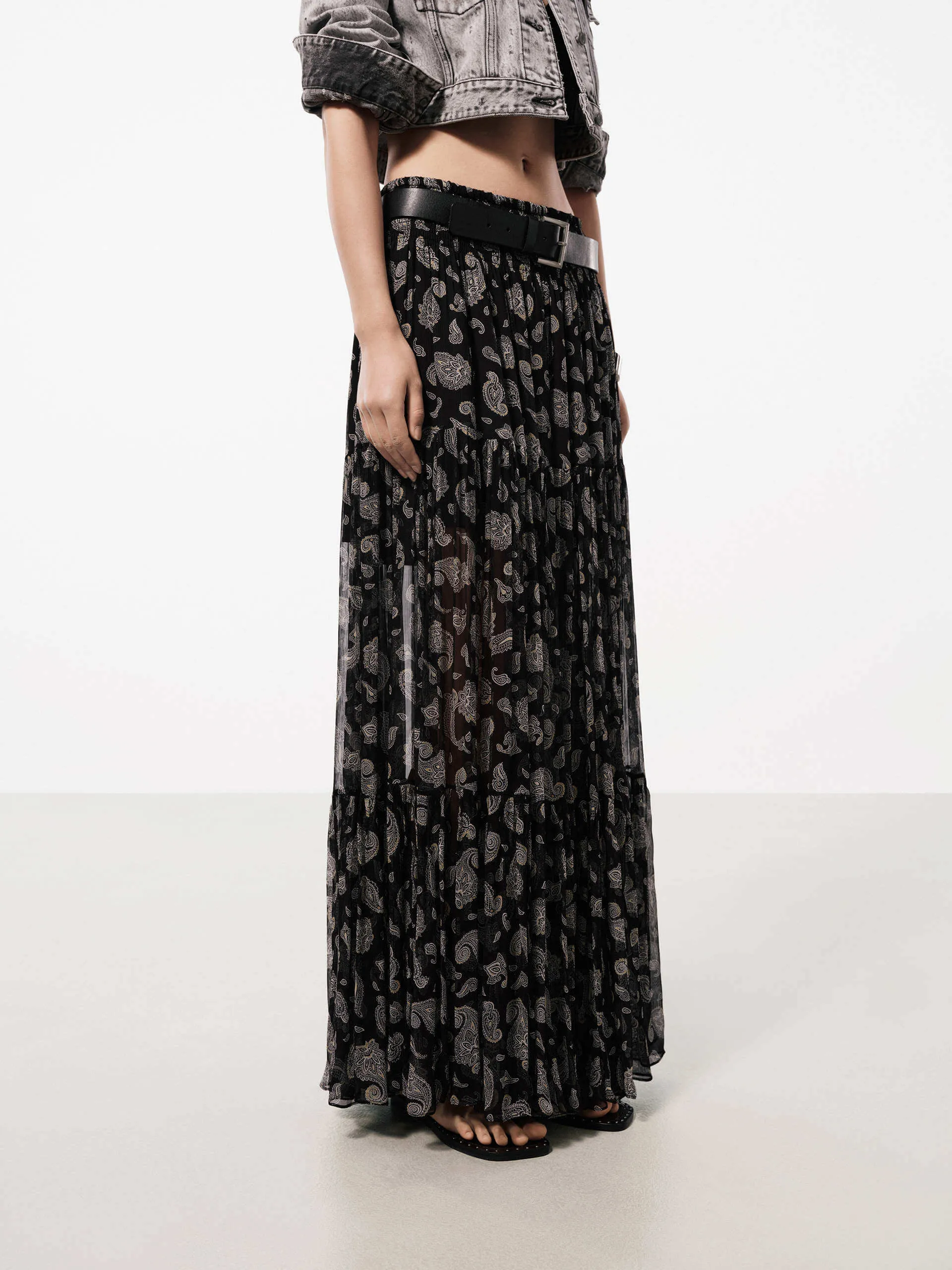 Paisley Print Maxi Skirt