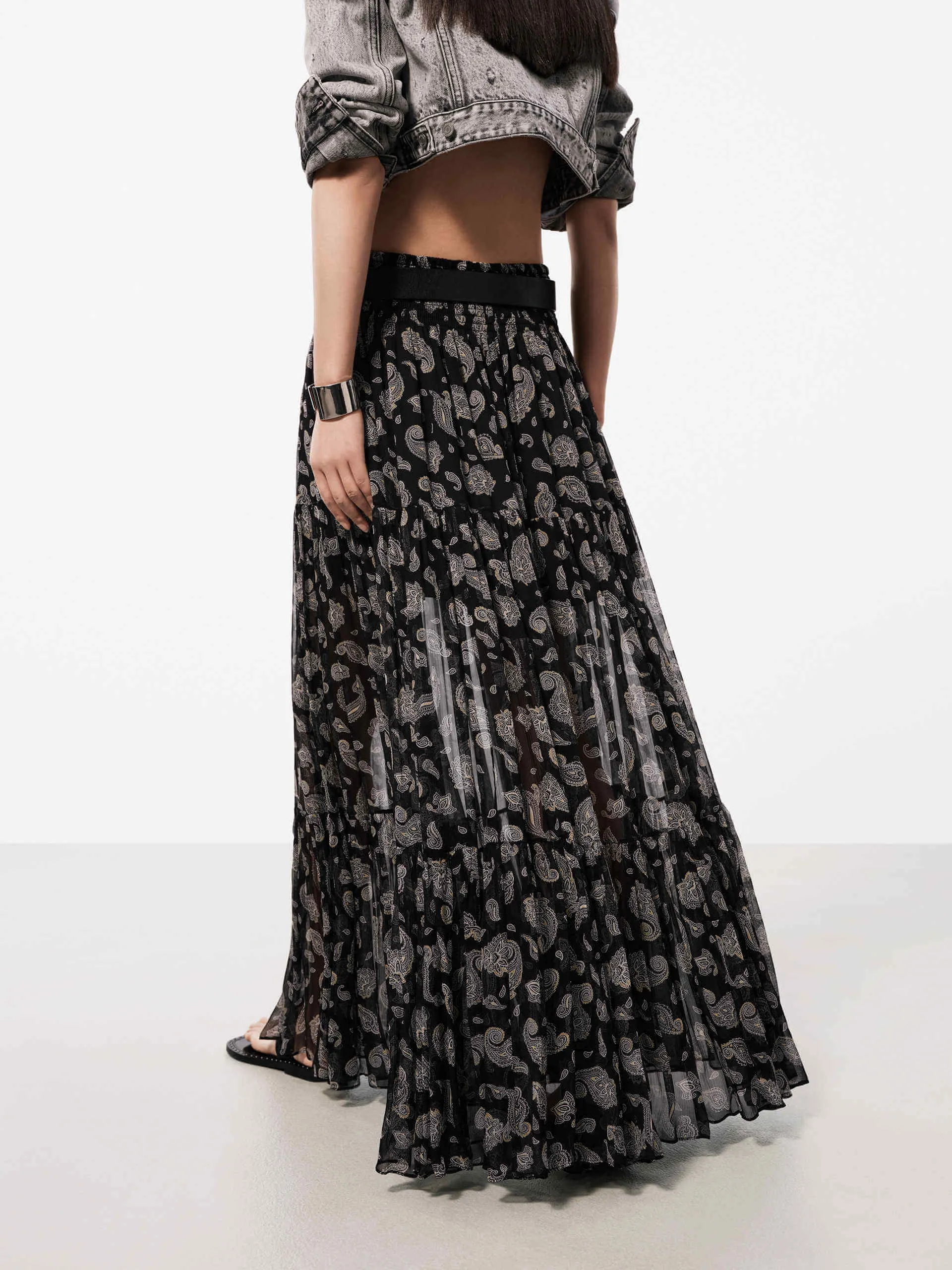 Paisley Print Maxi Skirt