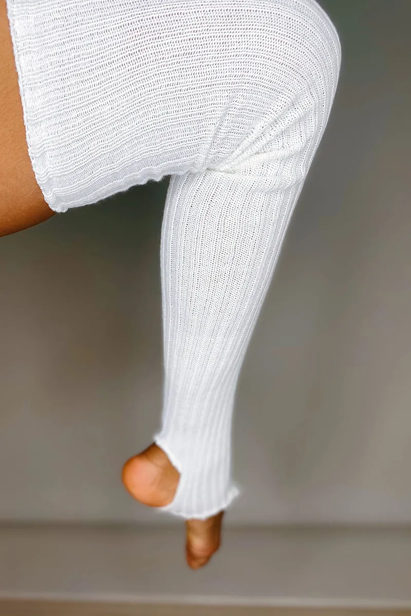 Pole Junkie Thigh High Legwarmers - White