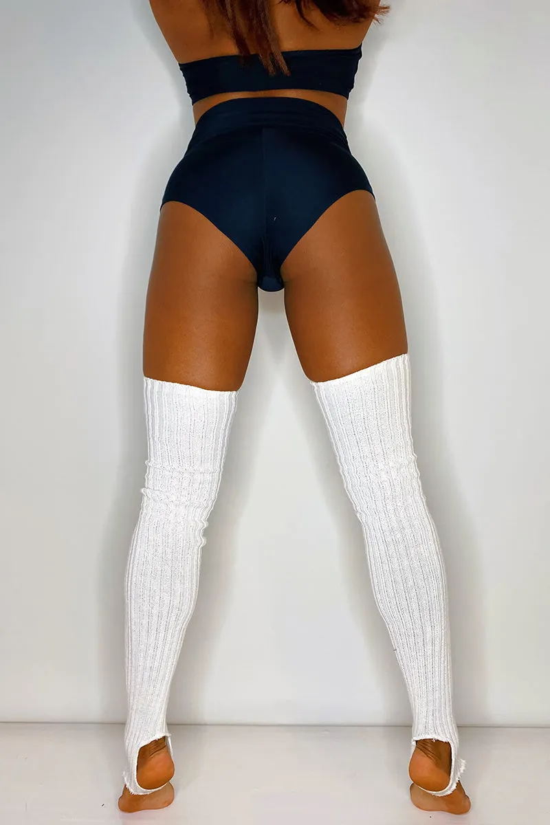 Pole Junkie Thigh High Legwarmers - White