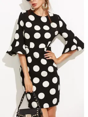 Polka Dot Bodycon Mini Dress