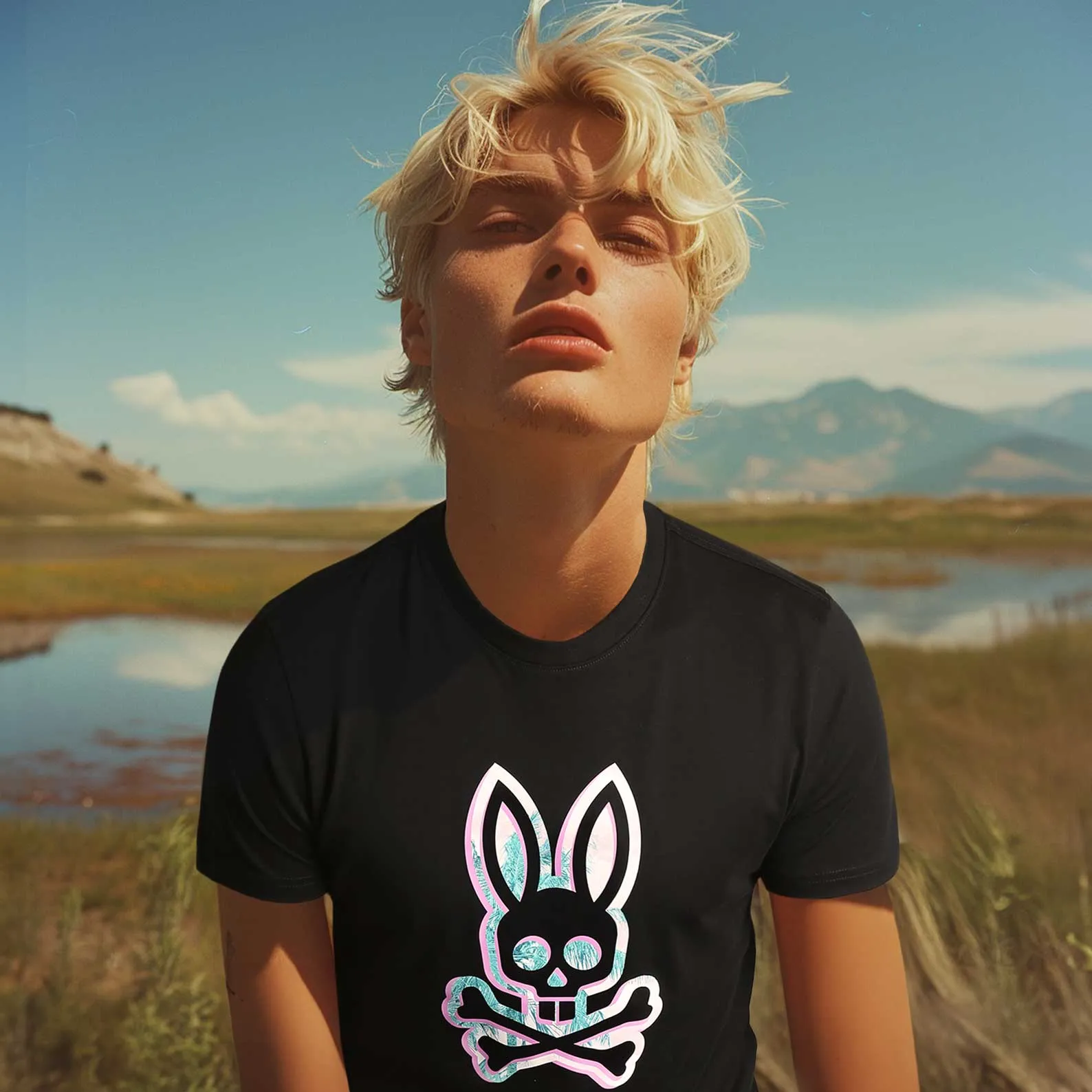 Psycho Bunny Leonard Graphic T-Shirt in Black