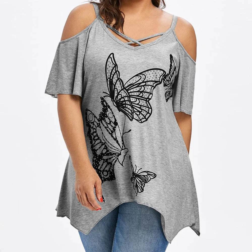 "Farrah" Butterfly Tank Top Shirt