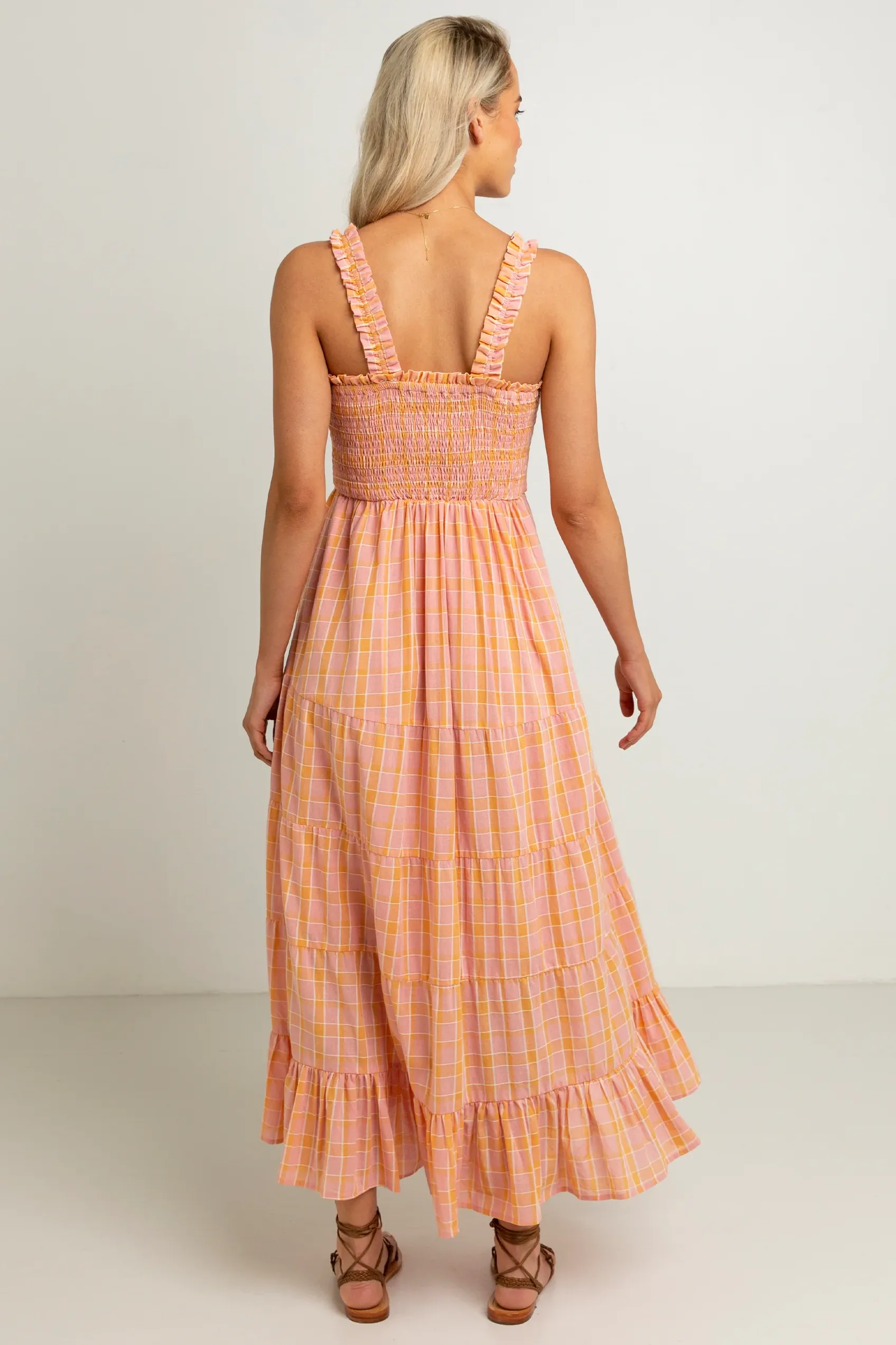 Rue Maxi Dress in Sorbet Check