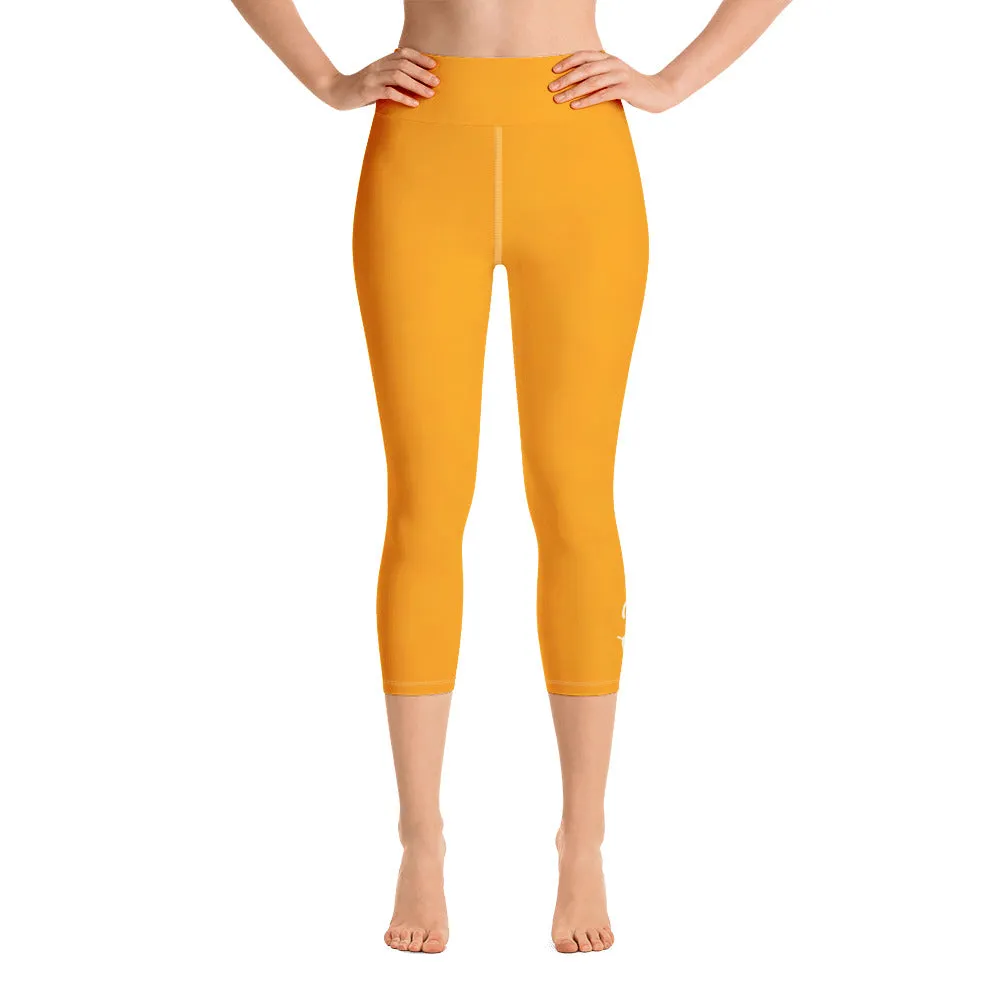 Sacral Orange Yoga Capri Leggings