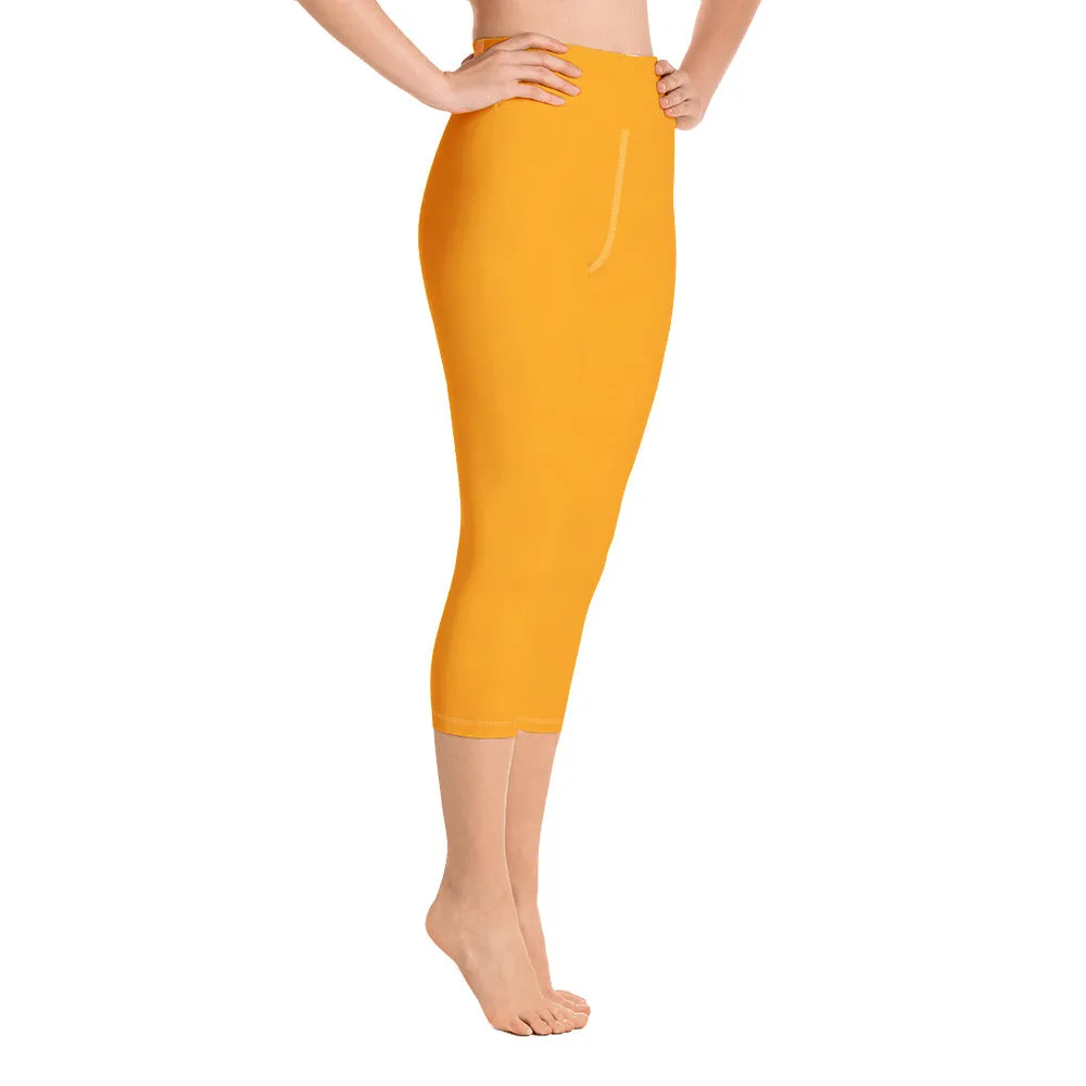 Sacral Orange Yoga Capri Leggings