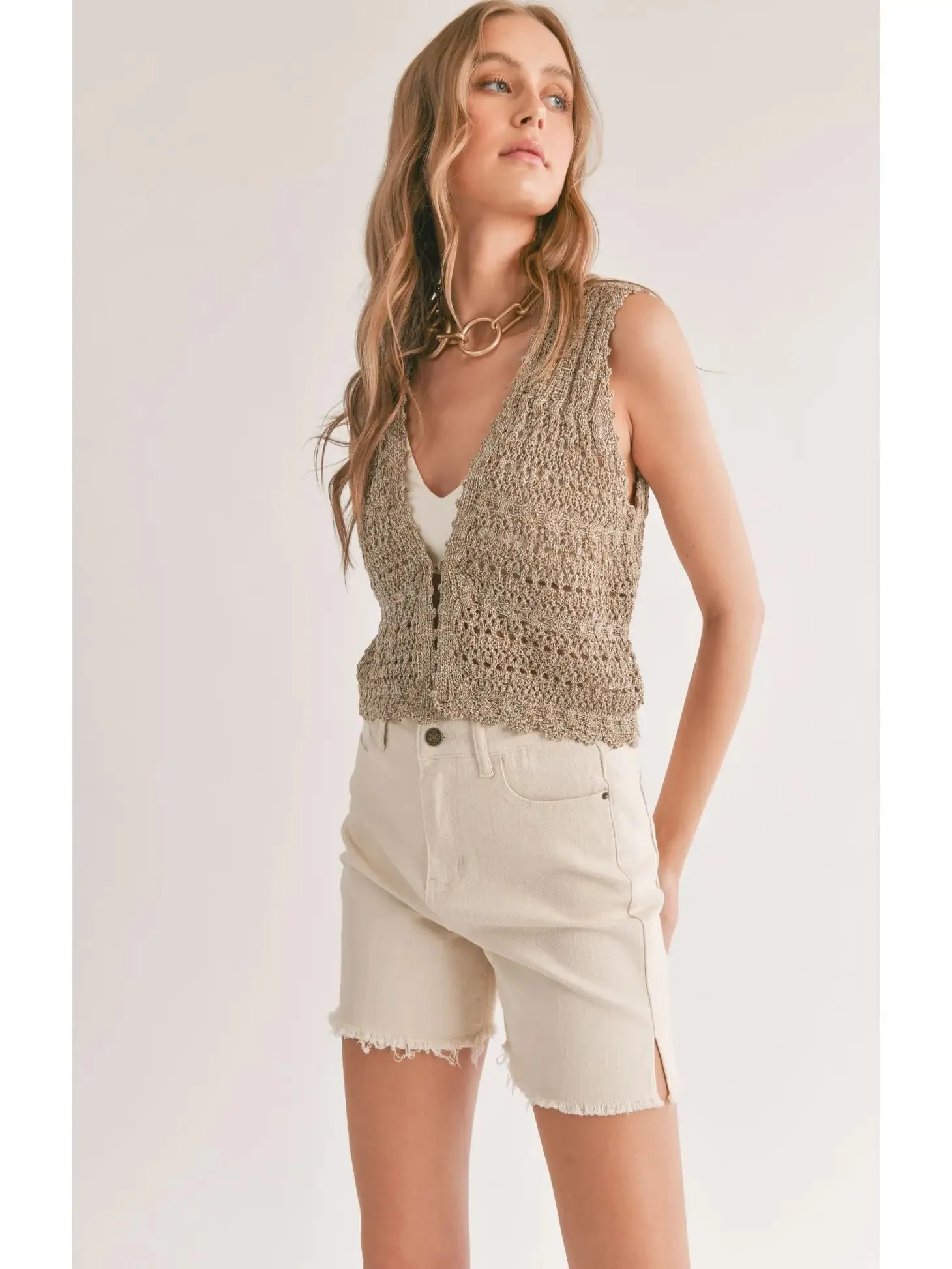 Sadie & Sage Jaz Pointelle Sweater Vest