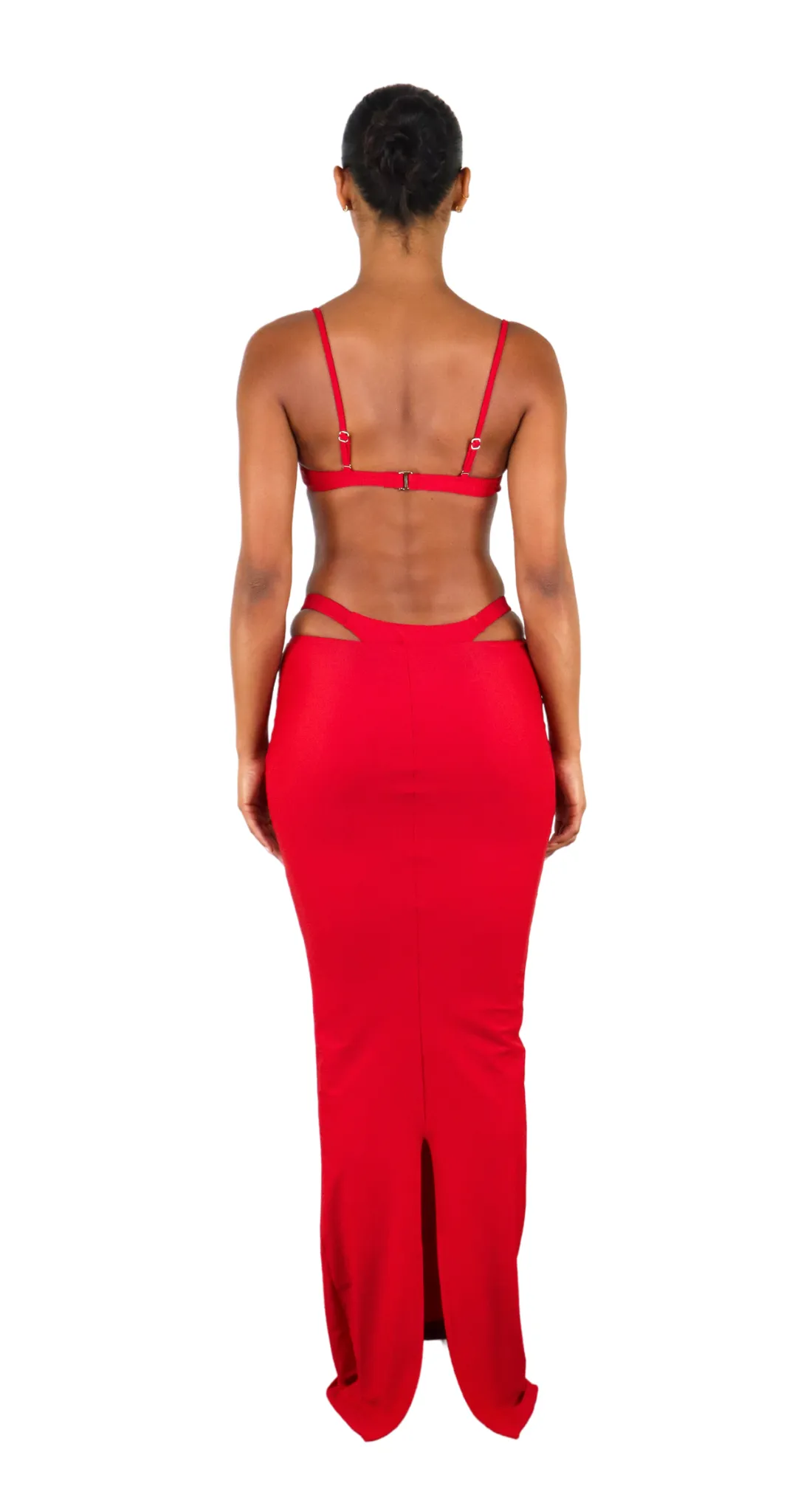 SAIDA MAXI SKIRT - SCARLET RED