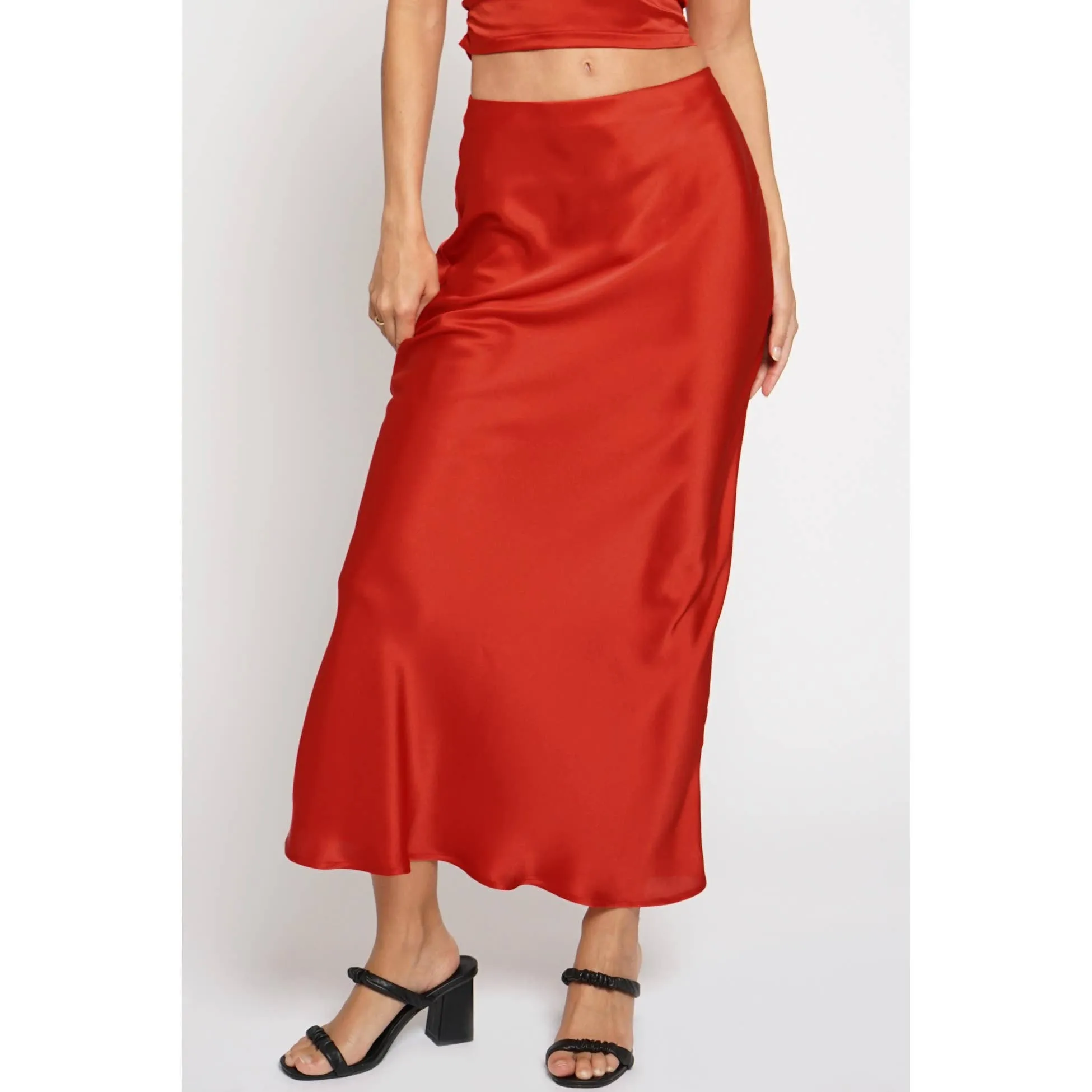 SATIN BIAS MAXI SKIRT