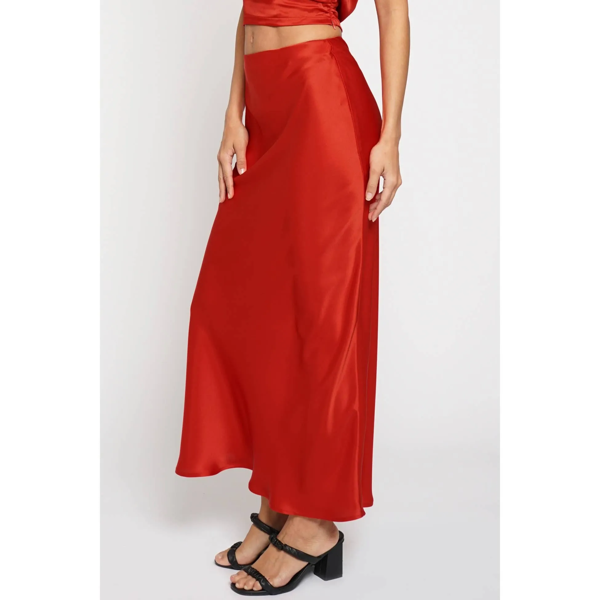 SATIN BIAS MAXI SKIRT