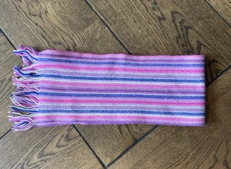 SCA Cashmere Skinny Scarf - Pink/Purple/White