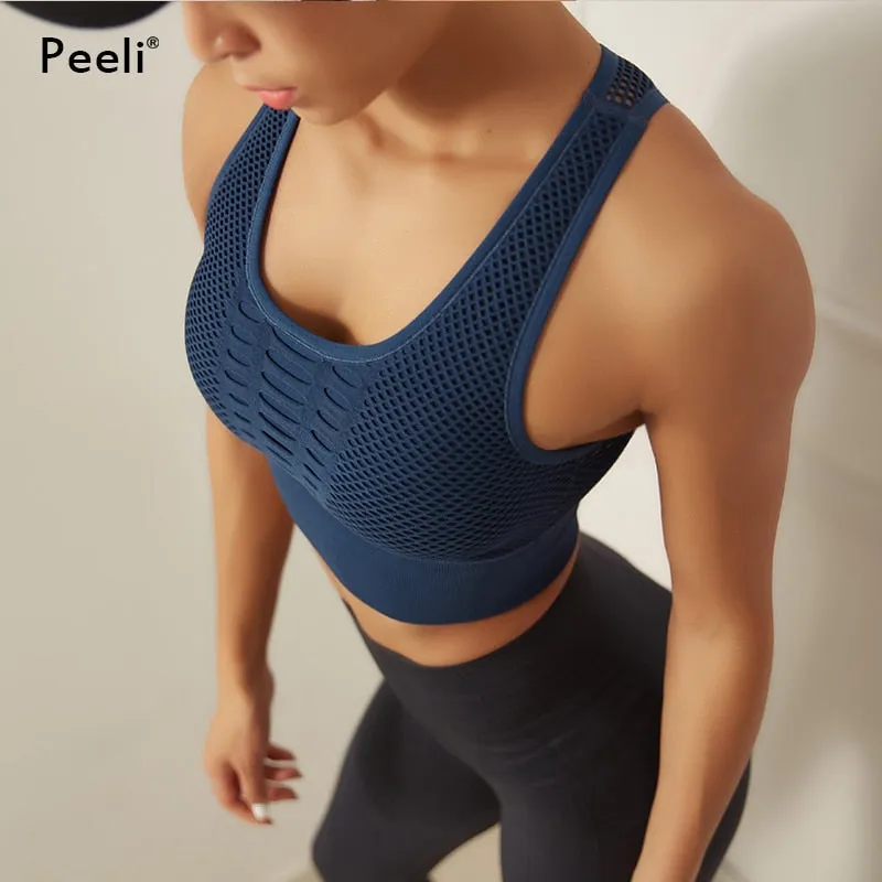 Seamless Lattice Back Sports Bra