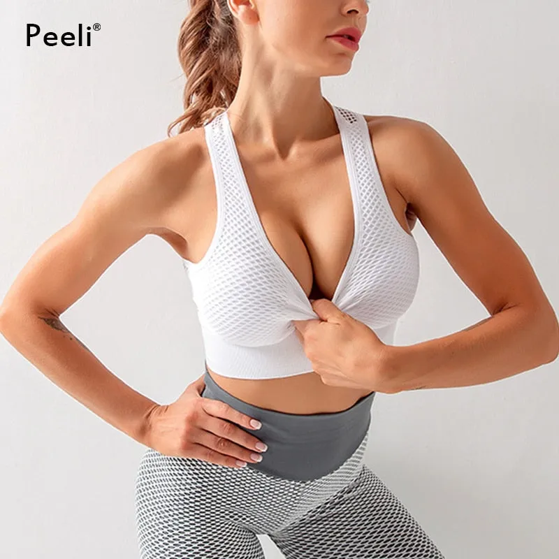 Seamless Lattice Back Sports Bra