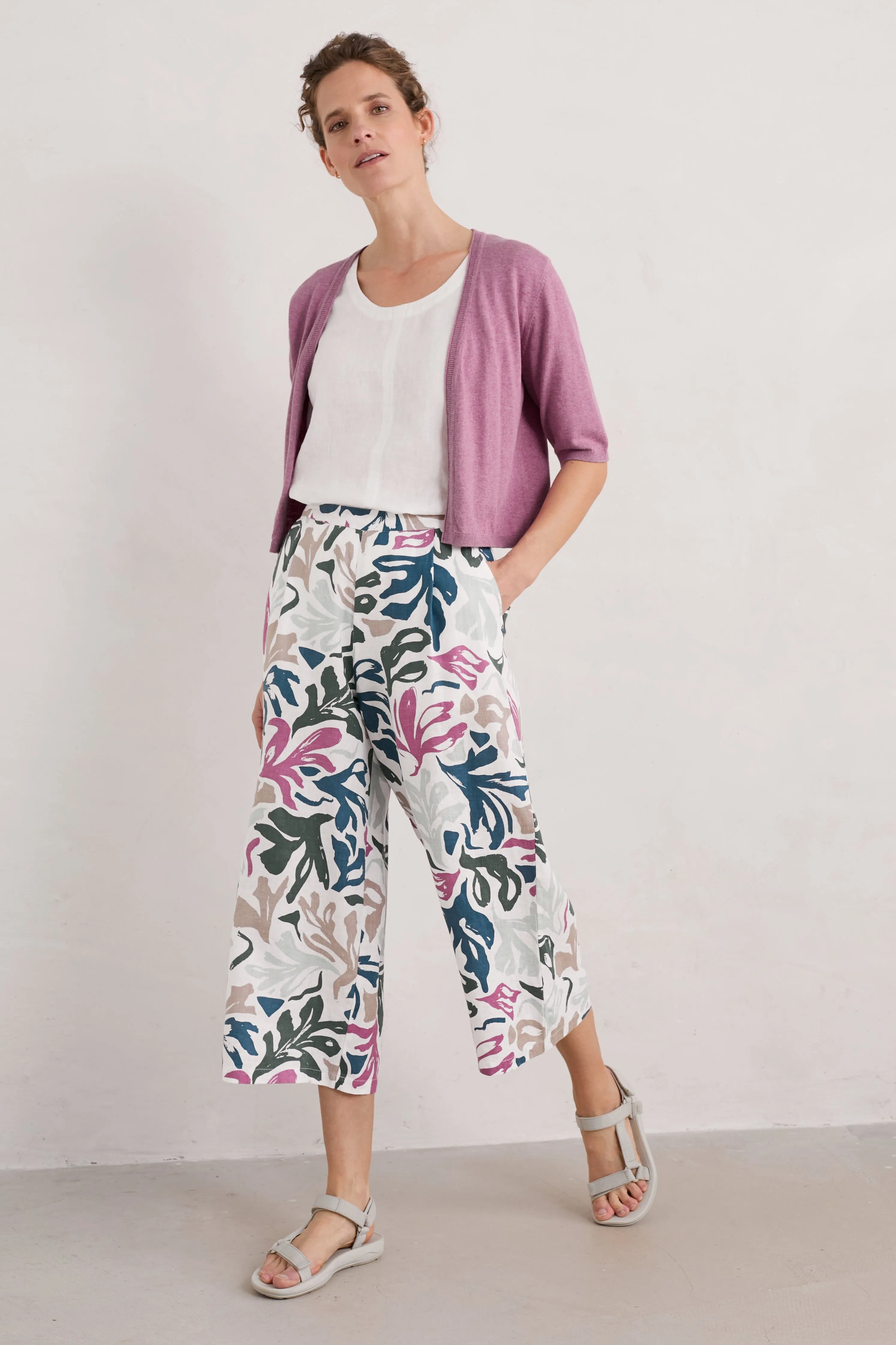 Seasalt Peaceful Haven Culottes - Sea Frond Chalk