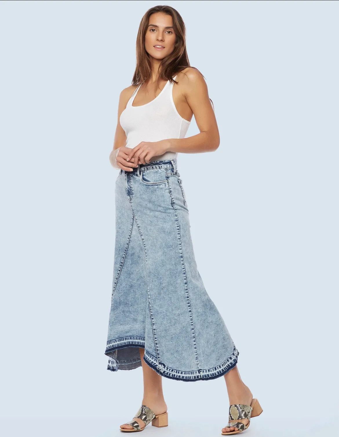 Selma Denim Skirt - Mineral Blue