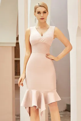 Sexy V-Neck Mermaid Cocktail Party Bandage Dress