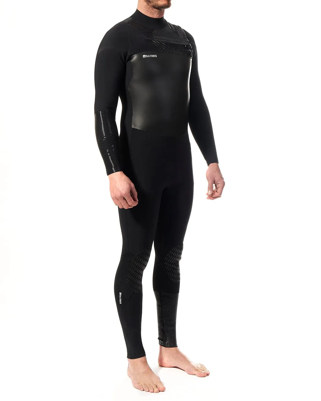 Shockwave - Mens 3/2 Chest Zip Full Wetsuit - Black