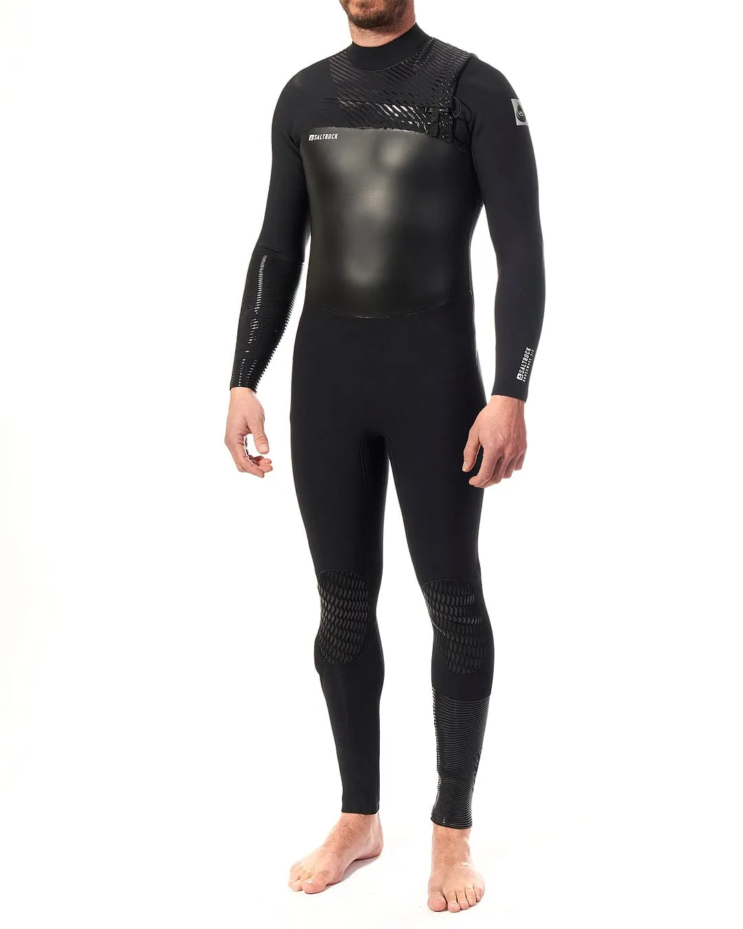 Shockwave - Mens 3/2 Chest Zip Full Wetsuit - Black