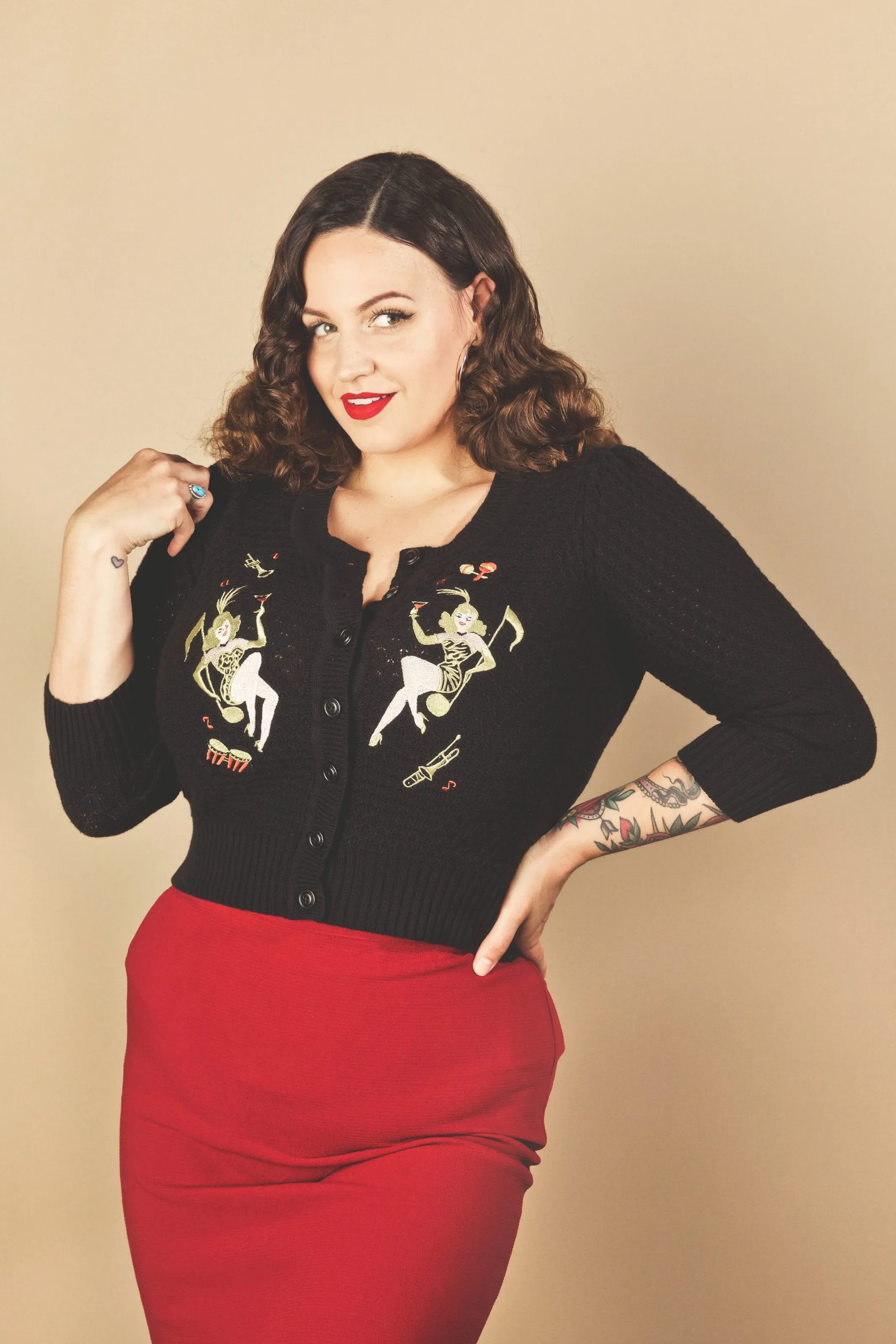 Showgirls Cardigan in Black