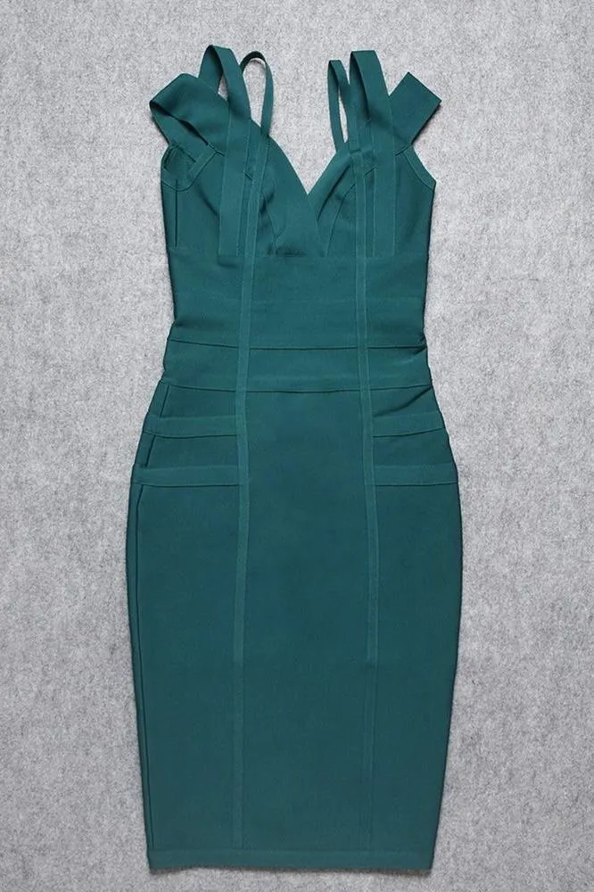 Sia Bandage Dress - Emerald Green