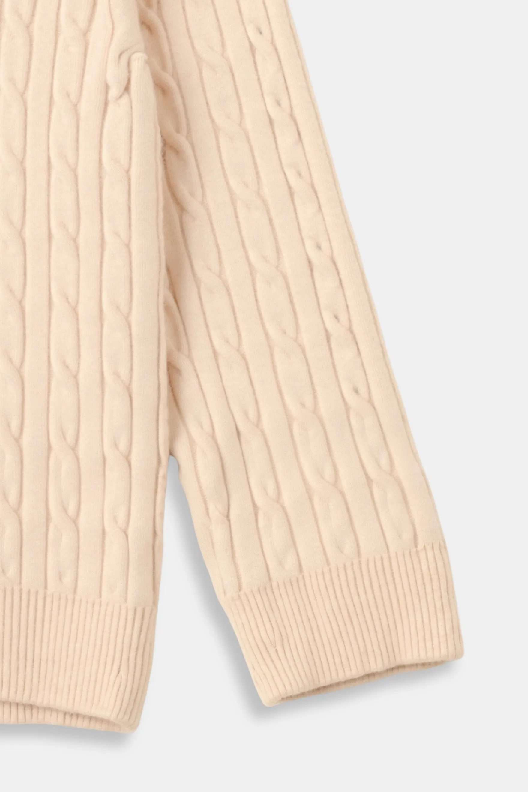 Smart Luxury Cable Knit Zip Sweater