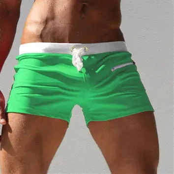 Solid Color with Pocket Swimming Shorts