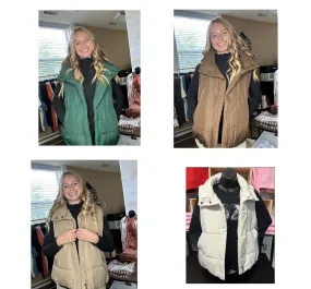 Solid Puffer Vests