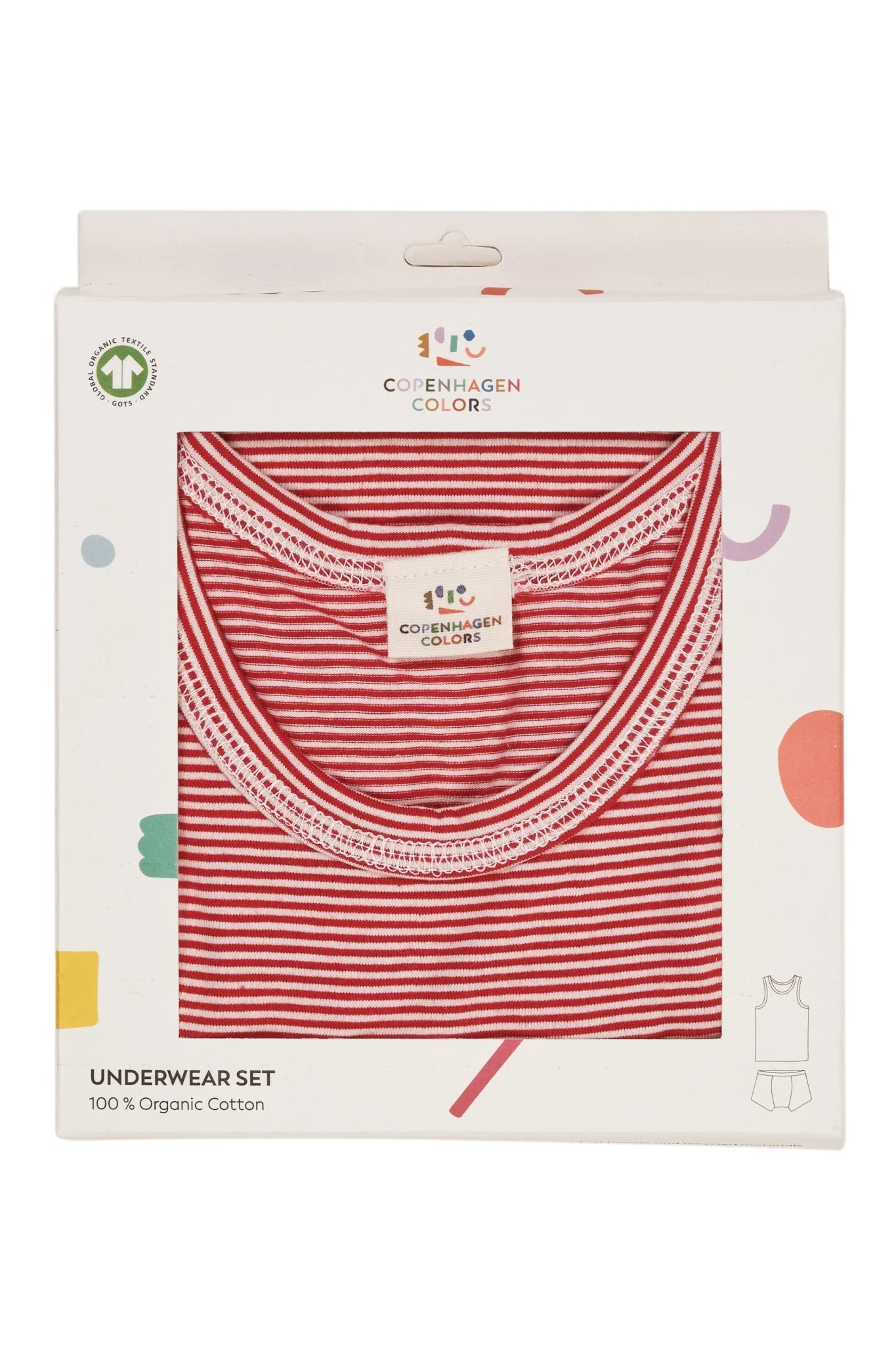 STRIPED BOY UNDERWEAR SET - RED/CREAM STRIPE