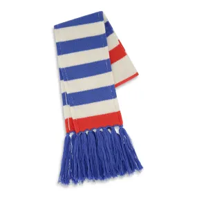 Striped Knit Scarf -- Peri/Red Stripe