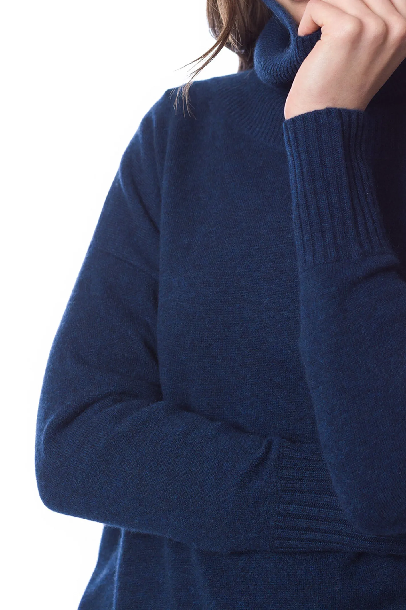 Sustainable Cashmere Easy Fit Cowl Neck Sweater