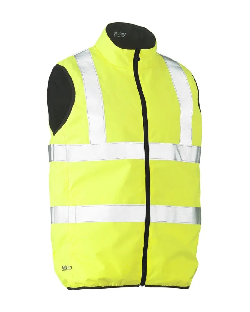 Taped Hi Vis Reversible Puffer Vest - Yellow