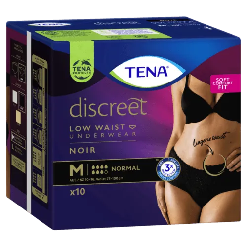 Tena Pants Womens Discreet Black Medium 10 Pack