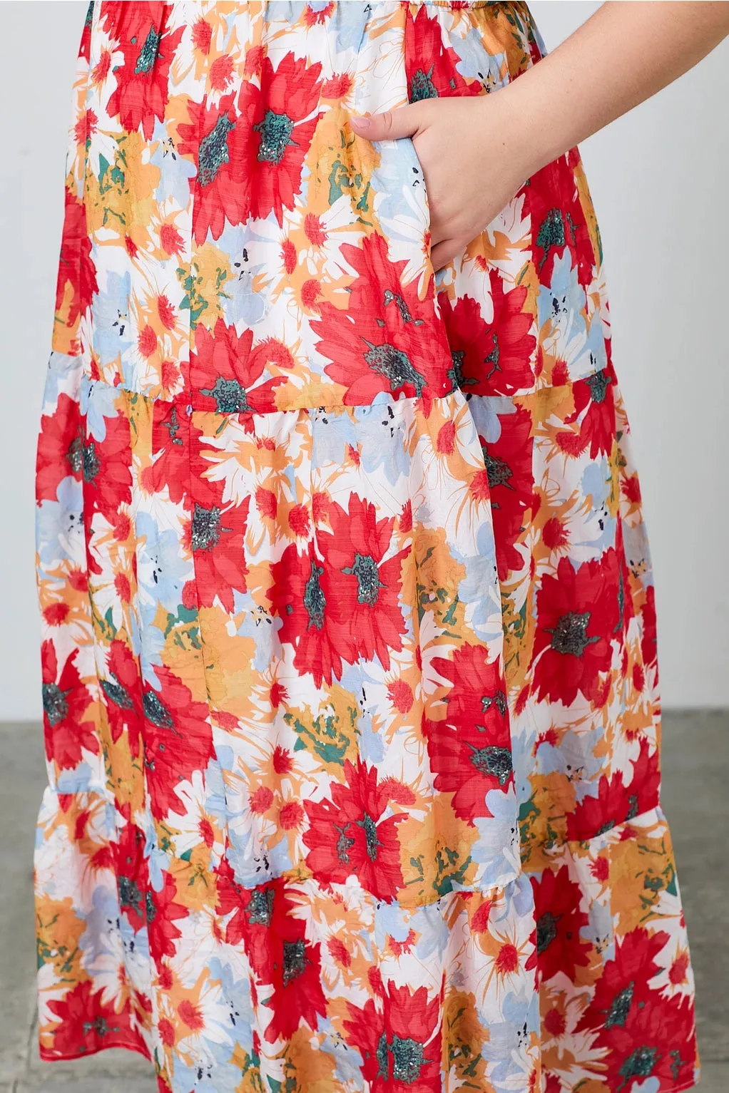 The Gerbera Puff Sleeve Floral Dress - PLUS