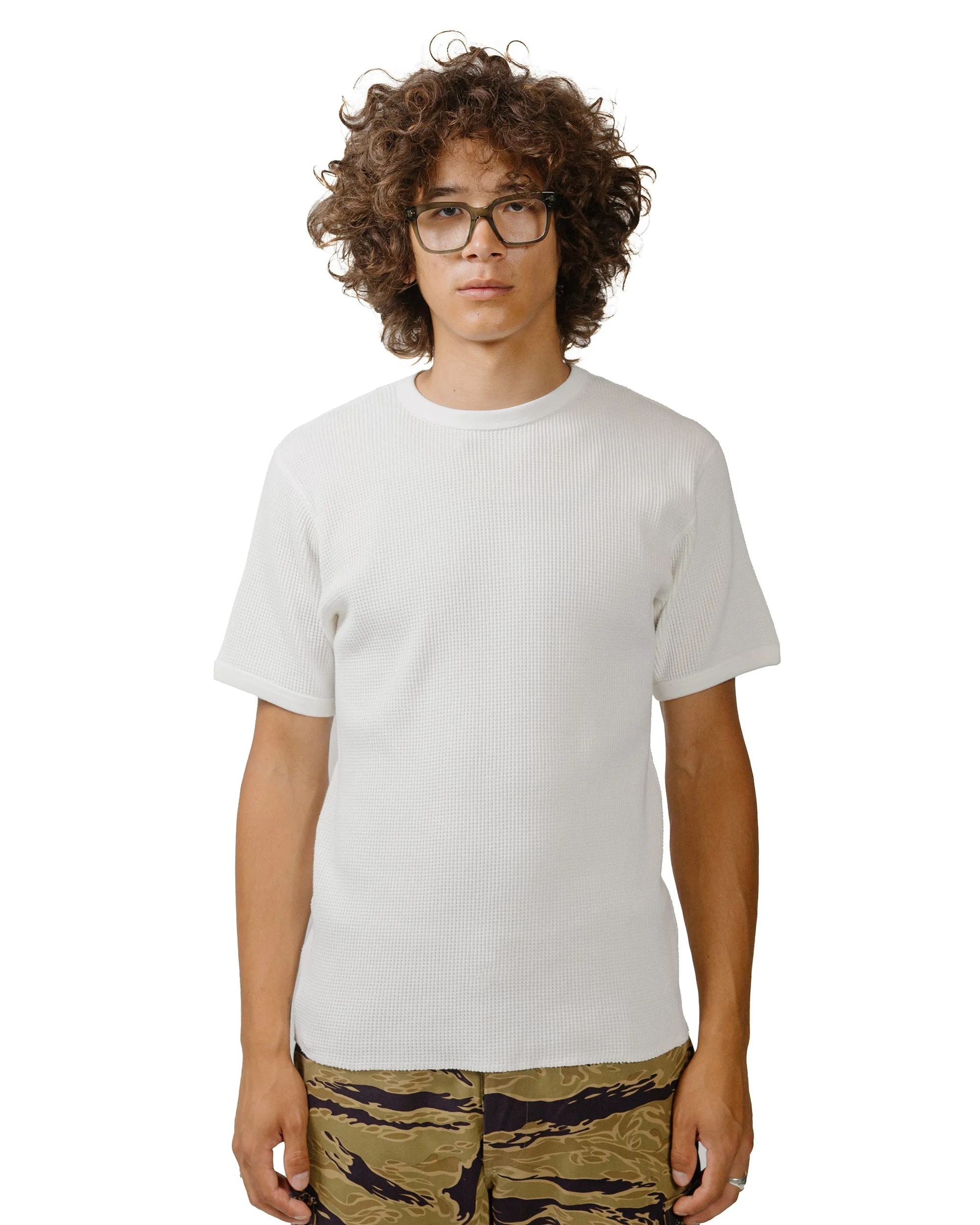 The Real McCoy's MC24018 Waffle Thermal Shirt S/S White